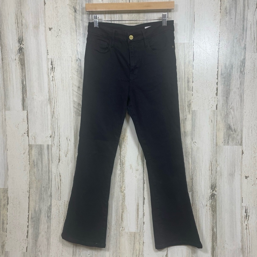 FRAME Jeans size 28 Le Crop Mini Boot Black Bootcut Flare Premium Denim Stretch